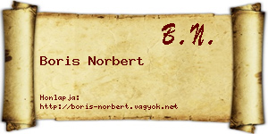 Boris Norbert névjegykártya